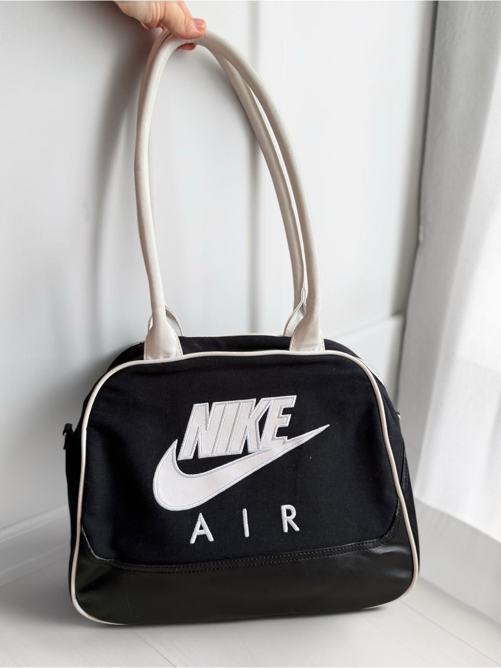 Nike Black and White Air Logo Shoulder Bag